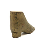 Nicely Carved Antique Miniature Boot in Original Gold Paint