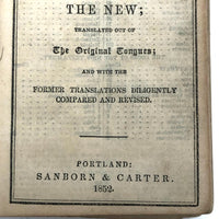 Dear Sacred Book, Oh Let Me Treasure Thee...Maranda Mowry's 1852 Pocket Bible with Handwritten Inscription