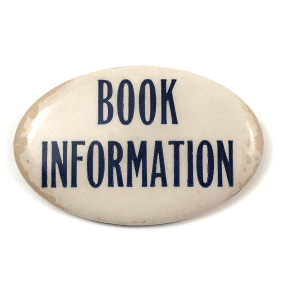 BOOK INFORMATION Vintage Pinback