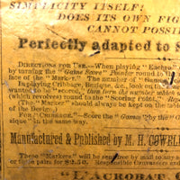 1870s M.H Cowell & Co. "Guiding Star Marker / Infallible Scorer" For Every Game!