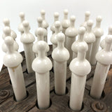 Grid of Nipples! Antique Porcelain Baby Bottle Nipple Molds in Original Armature