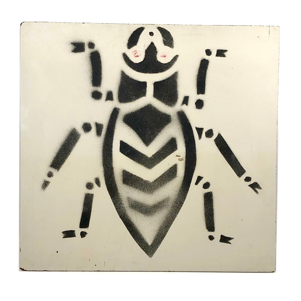 Large Stencil Painted Beetle on Masonite, From VFW Hall, Orrington, MA