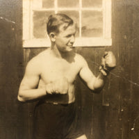 Beaten Up Old Boxer Photo with Scalloped Edge