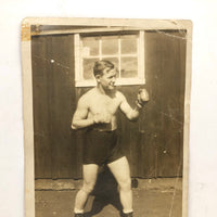 Beaten Up Old Boxer Photo with Scalloped Edge