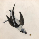 SOLD Wonderful Set of Four Old Folk Art Bird Watercolors -- To Scale!