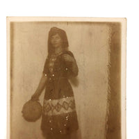 Spirit Like Gypsy Woman with Tambourine, Super Atmospheric Old RPPC