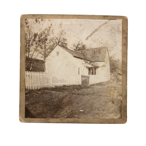 Farm House with Encroaching Tree, Antique Mounted Photo