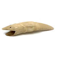 Wonderful Alaskan Inuit Carved Bone Creature with Serrated Jaws,