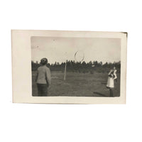 Evocative Old RPPC of Children with Airborne Hoop