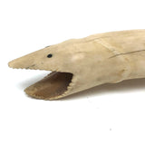 Wonderful Alaskan Inuit Carved Bone Creature with Serrated Jaws,