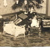 Ceiling Hung Christmas Tree! Antique Snapshot Photo