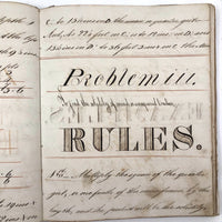 Stunning C. 1820s-40s British Mensuration Notebook with Poetic Fraktur Headers Throughout