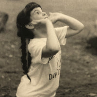 Girl with Ball (Looking Ready!) Excellent Vintage Snapshot Photo