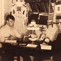 Roommates! Studious Young Men in Domestic Environs, Antique Mounted Photo