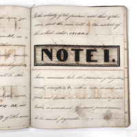 Stunning C. 1820s-40s British Mensuration Notebook with Poetic Fraktur Headers Throughout