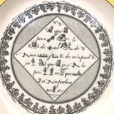 Early 19th C. French Creil Montereau Faience Rebus Plate ((Hairline Crack)