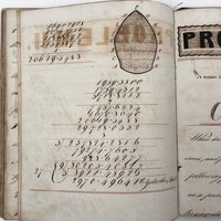 Stunning C. 1820s-40s British Mensuration Notebook with Poetic Fraktur Headers Throughout