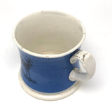 Deer and Toad, Best Blue Transfer Decorated 19th C. Child's Mug