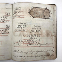 Stunning C. 1820s-40s British Mensuration Notebook with Poetic Fraktur Headers Throughout