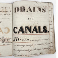 Stunning C. 1820s-40s British Mensuration Notebook with Poetic Fraktur Headers Throughout