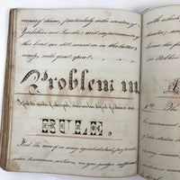 Stunning C. 1820s-40s British Mensuration Notebook with Poetic Fraktur Headers Throughout