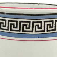 Stunning, Super Crisp Hand-painted c. mid 19th Century Mug with Greek Key Pattern