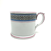 Stunning, Super Crisp Hand-painted c. mid 19th Century Mug with Greek Key Pattern