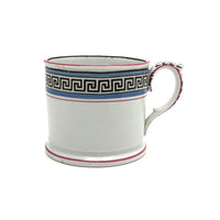 Stunning, Super Crisp Hand-painted c. mid 19th Century Mug with Greek Key Pattern