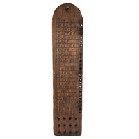 Spice, Clams and Pickels, Old Hand-carved Wooden Groceries List with Pegs