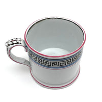 Stunning, Super Crisp Hand-painted c. mid 19th Century Mug with Greek Key Pattern