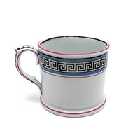 Stunning, Super Crisp Hand-painted c. mid 19th Century Mug with Greek Key Pattern