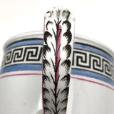 Stunning, Super Crisp Hand-painted c. mid 19th Century Mug with Greek Key Pattern