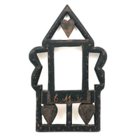 SOLD Wonderful 19th C. Folk Art Carved Frame with Hearts, Presumed Pennsylvania