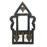 SOLD Wonderful 19th C. Folk Art Carved Frame with Hearts, Presumed Pennsylvania