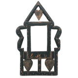 SOLD Wonderful 19th C. Folk Art Carved Frame with Hearts, Presumed Pennsylvania