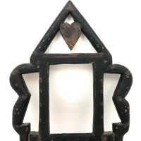 SOLD Wonderful 19th C. Folk Art Carved Frame with Hearts, Presumed Pennsylvania