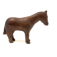 Very Empathetic Old Carved Folk Art Horse with Lovingly Mended Lower Leg