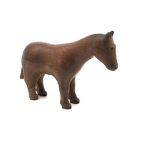 Very Empathetic Old Carved Folk Art Horse with Lovingly Mended Lower Leg