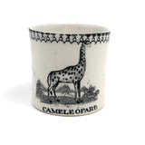 Cameleopard! Super Scarce 19th C. British Transfer Decorated Child's Mug