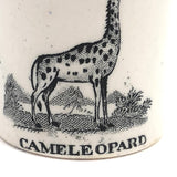 Cameleopard! Super Scarce 19th C. British Transfer Decorated Child's Mug