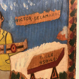 Double Sided Canadian Folk Art Relief Carving: Strongman Victor DeLamarre + Birds and Mountains