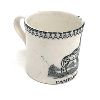 Cameleopard! Super Scarce 19th C. British Transfer Decorated Child's Mug