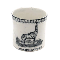 Cameleopard! Super Scarce 19th C. British Transfer Decorated Child's Mug