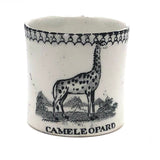 Cameleopard! Super Scarce 19th C. British Transfer Decorated Child's Mug