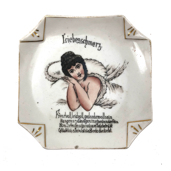 Lovesick (Liebesschmerz!) Beauty, Antique German Boudoir Dish