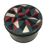 Old Round Tin with Handpainted Modernist Lid (Couple Dings)