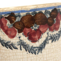 Flowers and Garlands, 19th Century Hand-decorated Spongeware Mug