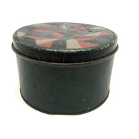 Old Round Tin with Handpainted Modernist Lid (Couple Dings)