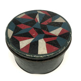 Old Round Tin with Handpainted Modernist Lid (Couple Dings)