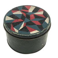 Old Round Tin with Handpainted Modernist Lid (Couple Dings)